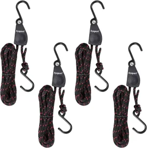 Ayaport Kayak Rope Tie Down Ratchet Straps Bow and Stern Ratcheting Tie Downs Rope Hanger Kayak and Canoe Accessories