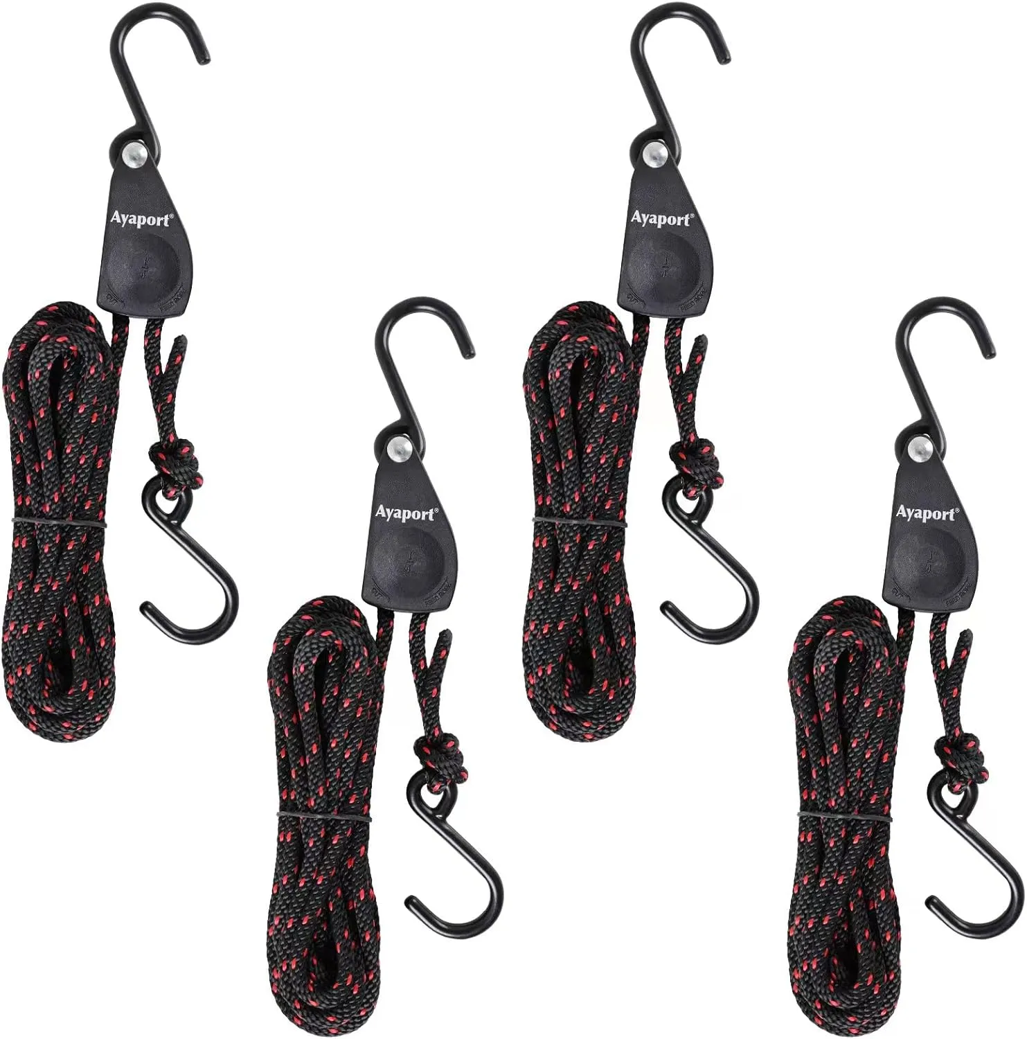 Ayaport Kayak Rope Tie Down Ratchet Straps Bow and Stern Ratcheting Tie Downs Rope Hanger Kayak and Canoe Accessories