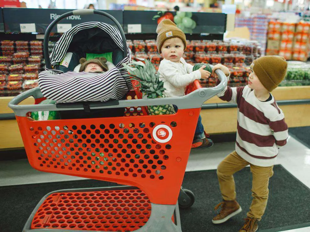 Baby Shopping Cart Hammock - Black Fabric