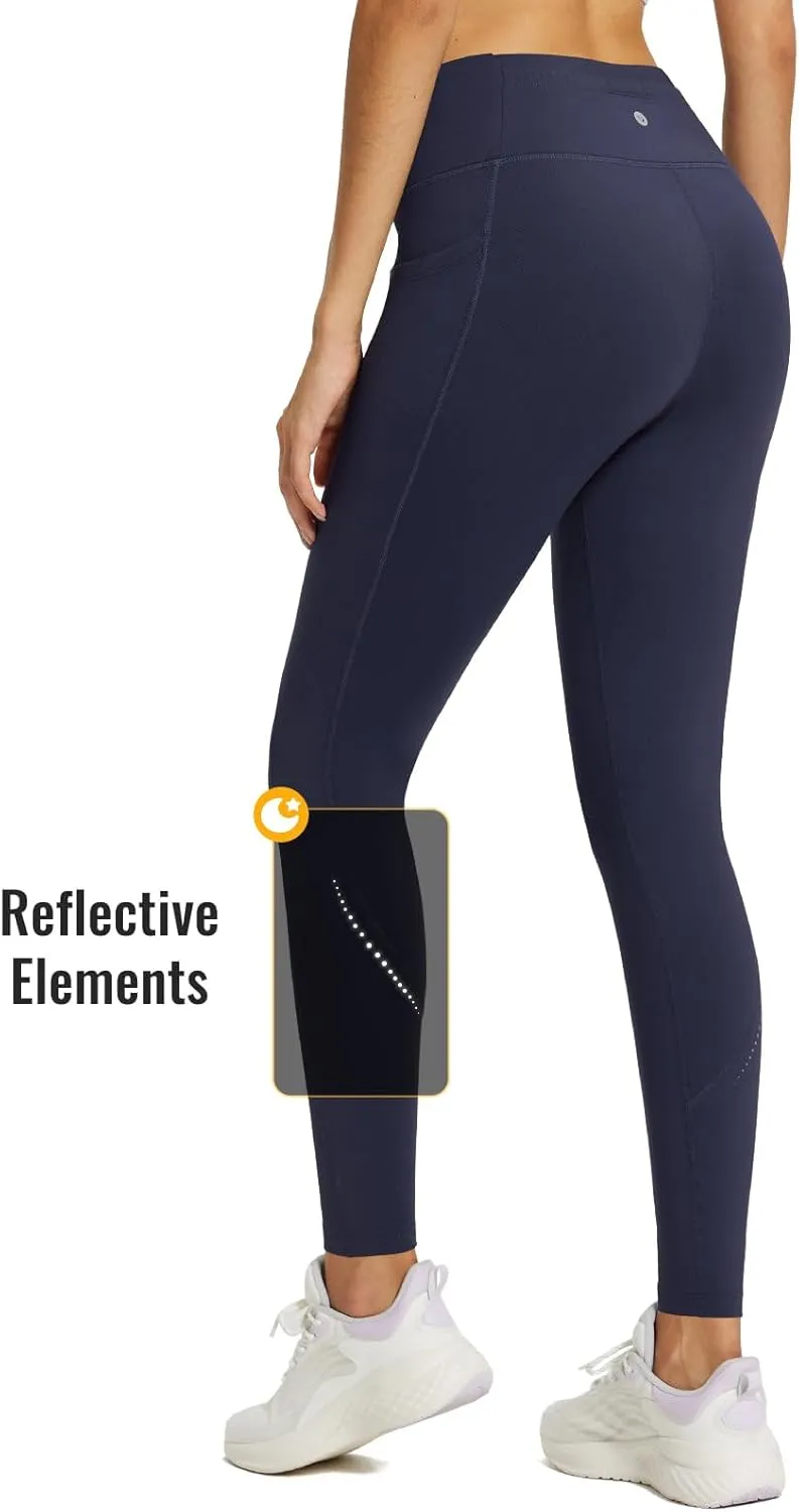 baleaf Fleece Lined Leggings Women Waterproof Thermal Pants Winter Workout Running Tights with Pockets Cold Weather Gear