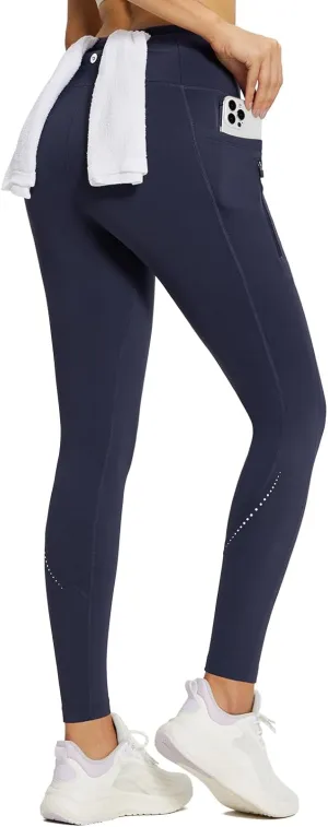 baleaf Fleece Lined Leggings Women Waterproof Thermal Pants Winter Workout Running Tights with Pockets Cold Weather Gear