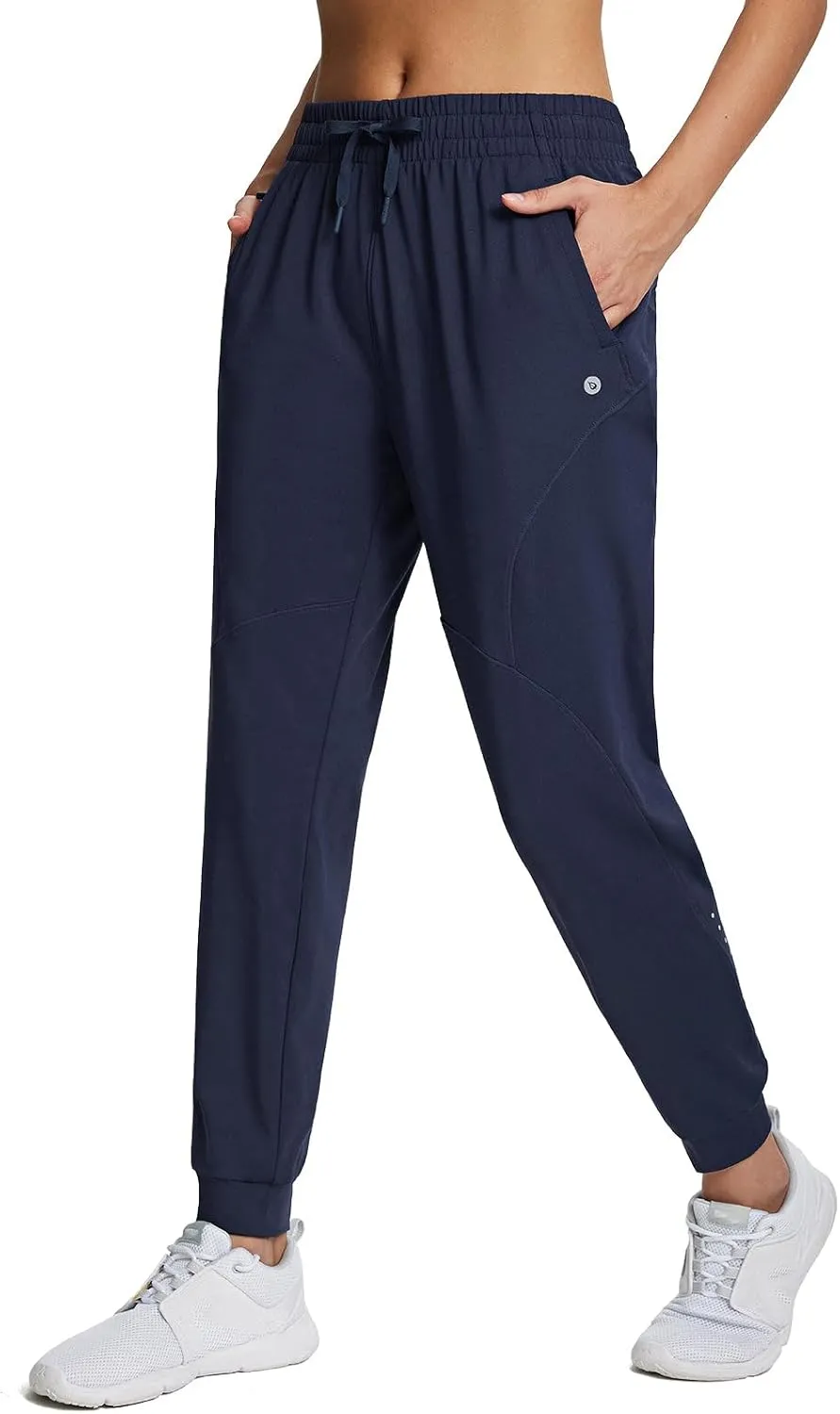 baleaf Women's Fleece Lined Pants Joggers Water-Resistant Zipper Pocket Thermal Sweatpants Winter Running Hiking Jogging