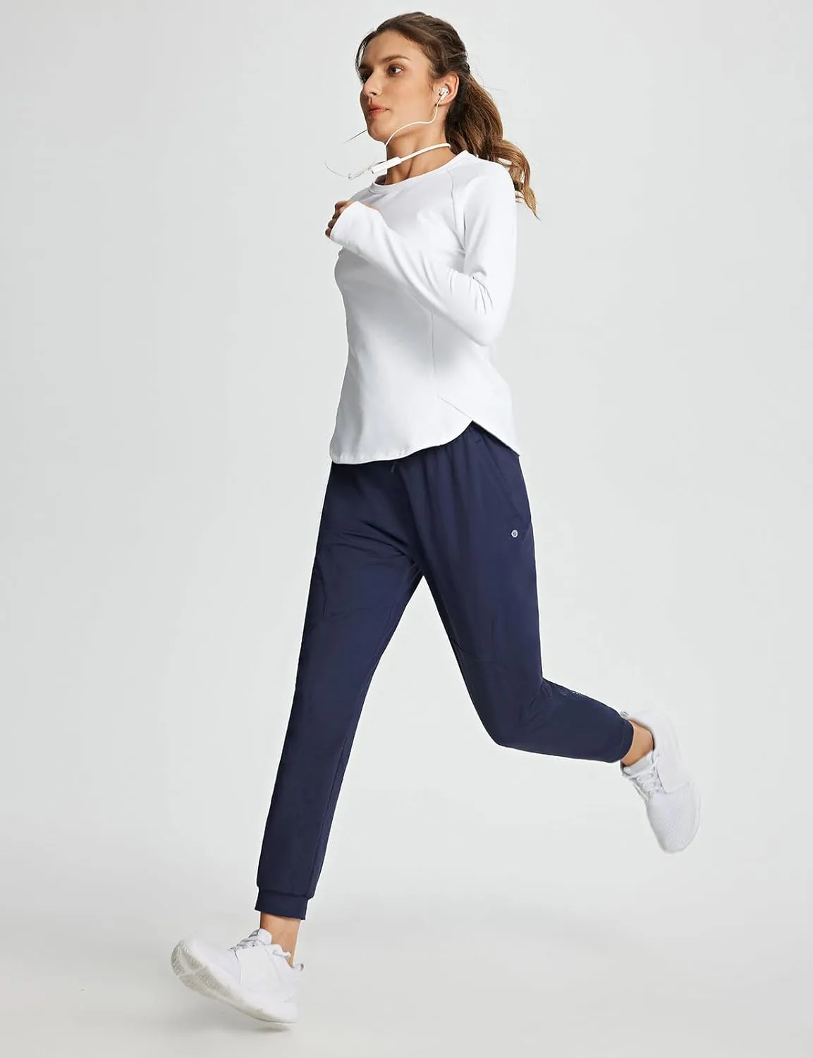 baleaf Women's Fleece Lined Pants Joggers Water-Resistant Zipper Pocket Thermal Sweatpants Winter Running Hiking Jogging