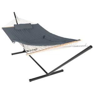 Bchester Double Spreader Bar Hammock with Stand Arlmont & Co. Color: Gray