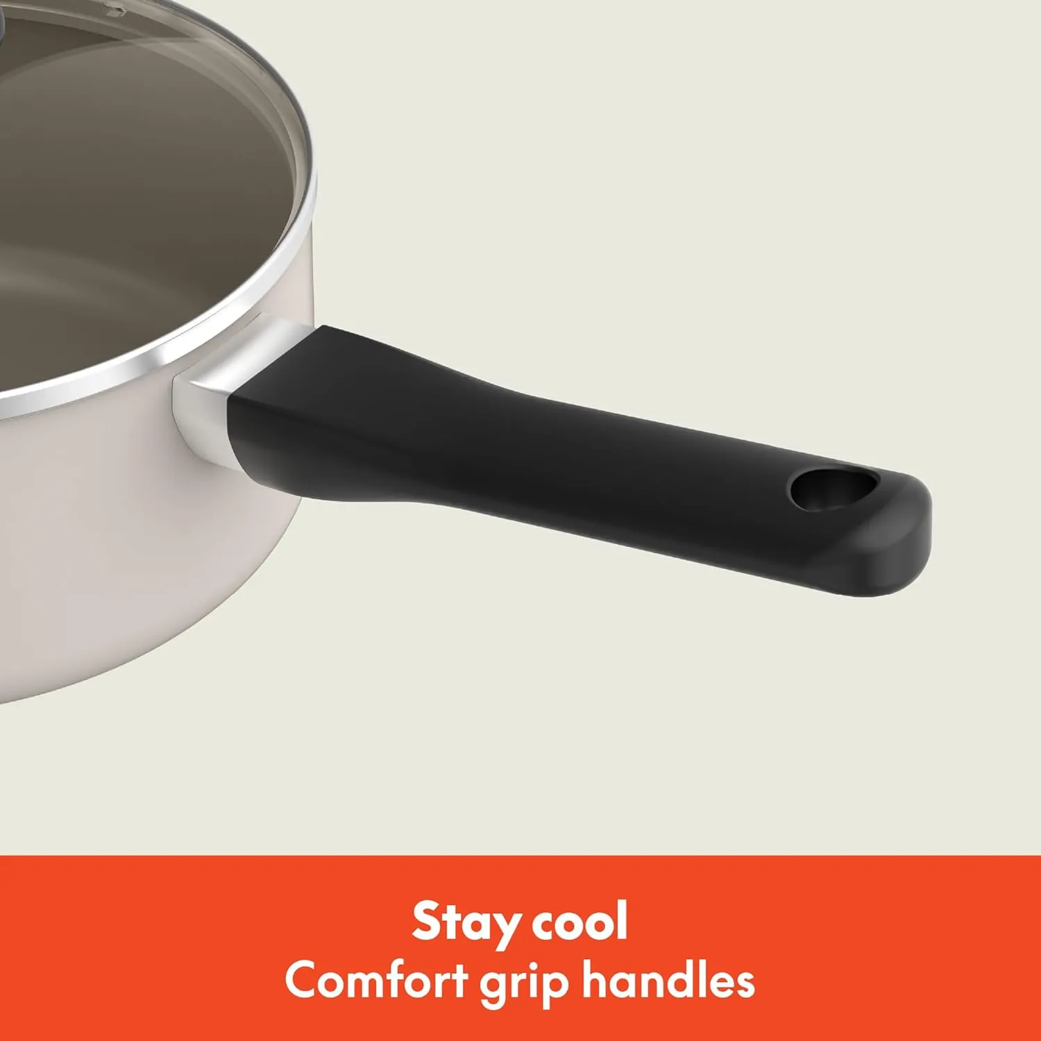 bella 12 Piece Cookware Set with EverGood™ Ceramic Nonstick Coating​, Dishwasher & Oven Safe, All Stovetops Compatible, Tempered Glass Lids and Cool Touch Handles, Oatmilk