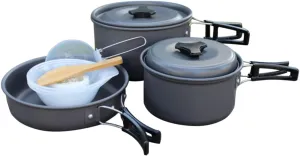 BESPORTBLE 1set Folding Pot Pan for People Lightweight Non-Stick Camping Cookware Kit Mesh Bag Compact Outdoor Cooking Equipment for Backpacking and Traveling