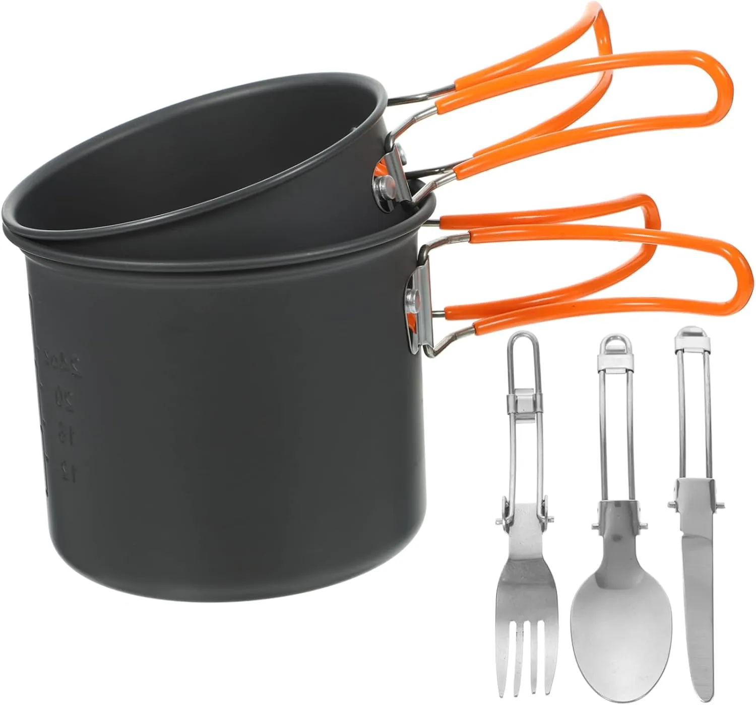 BESPORTBLE 1set Outdoor Camping Cookware Set Portable Metal Pots Kit Frying Pan Stew Pot Cups Plates for Hiking Backpacking and Picnics for Person Adventures
