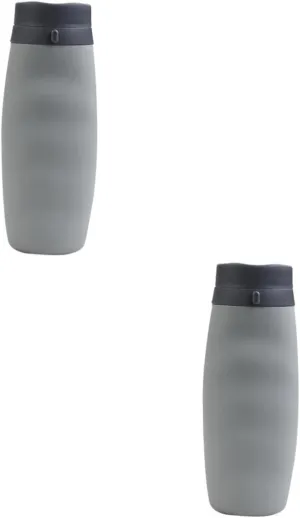 BESPORTBLE 2pcs Collapsible Cup Sports Water Bottle Folding Design Leakproof Seal Ideal for Travel Outdoor Fitness