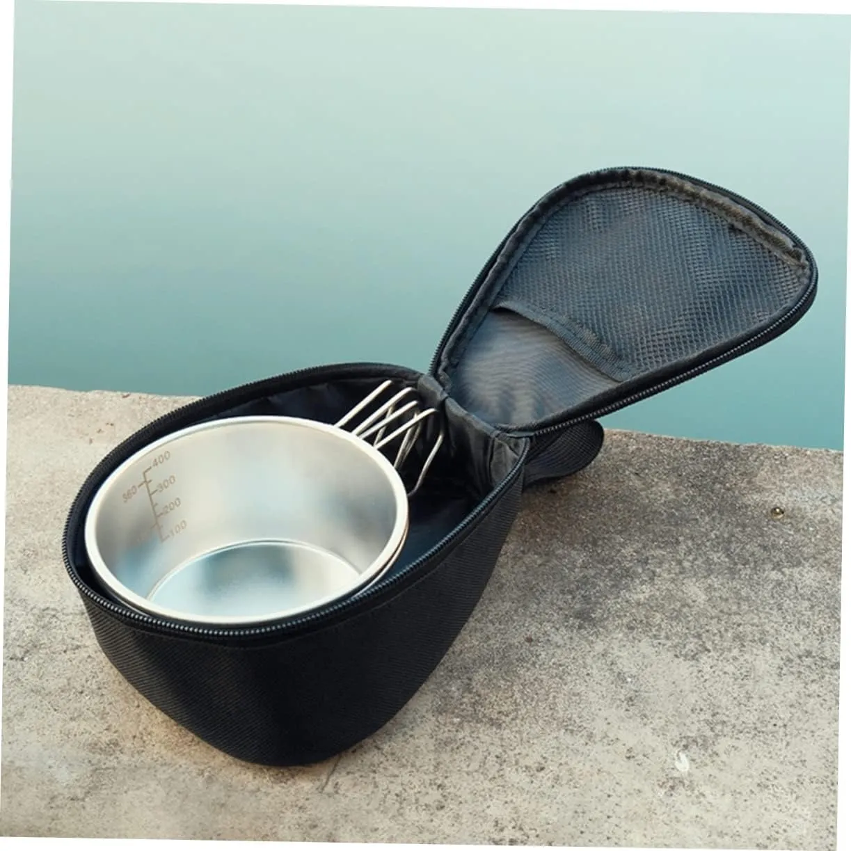 BESPORTBLE 5 Sets Camping Bowl and Utensil Set Collapsible Stainless Steel Bowl Camping Cooking Gear Easy to Clean and Carry