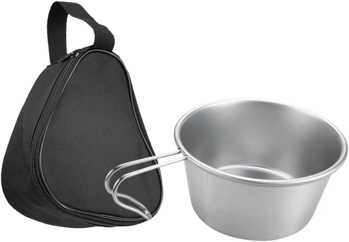 BESPORTBLE 5 Sets Camping Bowl and Utensil Set Collapsible Stainless Steel Bowl Camping Cooking Gear Easy to Clean and Carry
