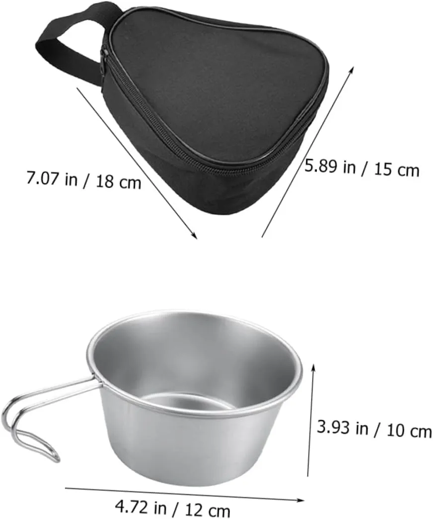 BESPORTBLE 5 Sets Camping Bowl and Utensil Set Collapsible Stainless Steel Bowl Camping Cooking Gear Easy to Clean and Carry