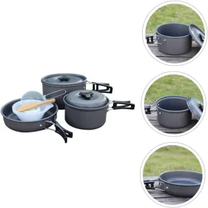 BESPORTBLE Outdoor Cooking Kit Folding Pot Pan Set Cooking Utensils Bowls Mesh Bag Compact Lightweight for Camping Hiking