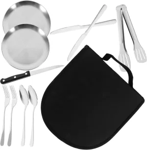 BESPORTBLE Outdoor Steak Tableware Stainless Steel Cutlery Set Forks Knives Spoons for Camping