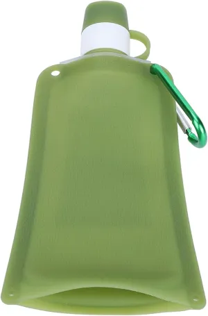 Best Collapsible Water Bottle,500ml Portable Foldable Water Bottles Collapsible Silicone Water Pouch for Outdoor Travel Camping Cycling, Convenient and Space Saving Hydration Solution(Green)