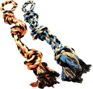 BK PRODUCTS LLC Dog Toys for Aggressive Chewers - Set of 2 Heavy Duty XL Dog Rope Toy for Large Breed Puppy - Medium and Large Dogs for Chewing, Teething, Tug of War