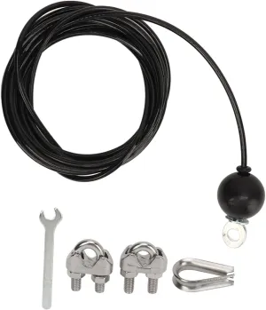Black Pulley Cable Fitness System, Heavy Duty Steel Wire Rope, Adjustable Length for Home Gym Workout, Muscle Building and Flexibility Improvement