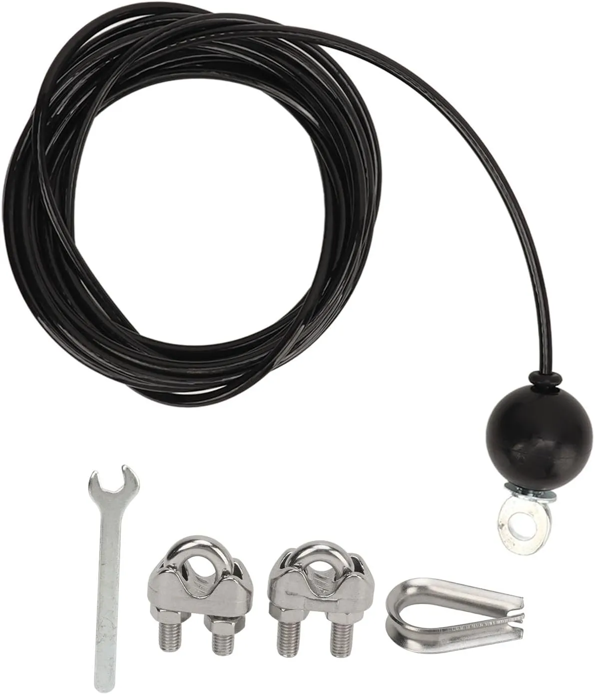 Black Pulley Cable Fitness System, Heavy Duty Steel Wire Rope, Adjustable Length for Home Gym Workout, Muscle Building and Flexibility Improvement