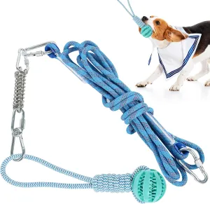Black Rhino Tetherball for Dogs - Tetherball Set with Base - Heavy Duty Outdoor Dog Toy - Tougher Ball and Rope Set for Hours of Fun - Interactive Dog Rope Ball for Backyard or Playground