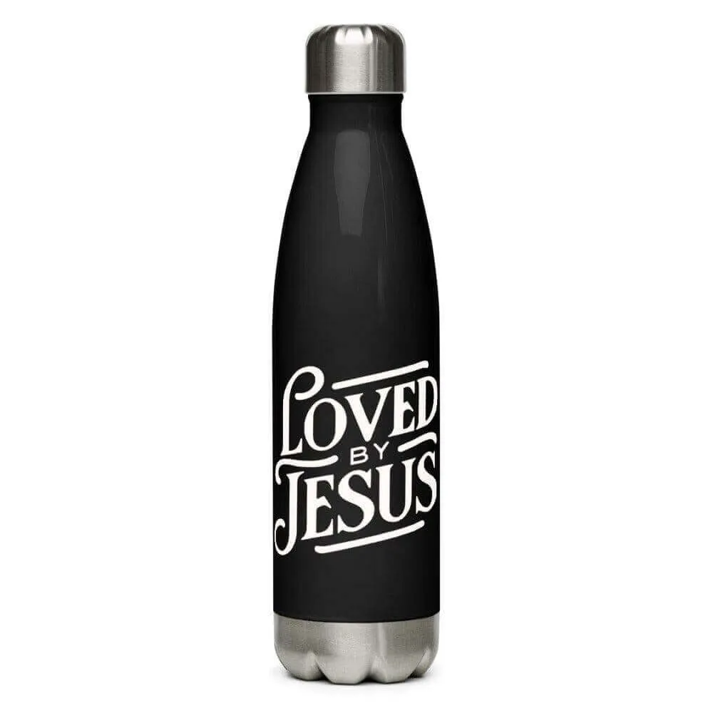 Black Stainless steel water bottle Loved by Jesus