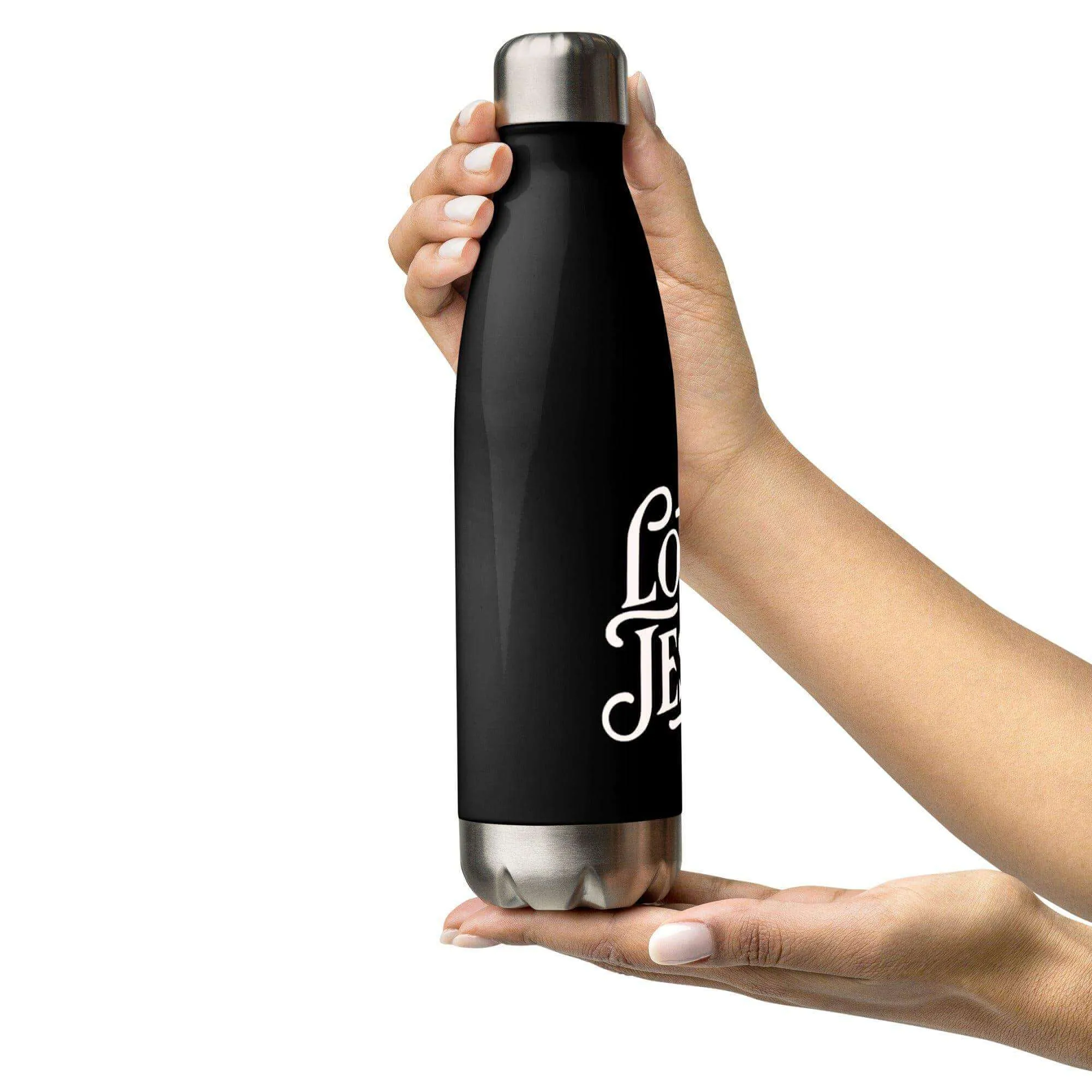 Black Stainless steel water bottle Loved by Jesus