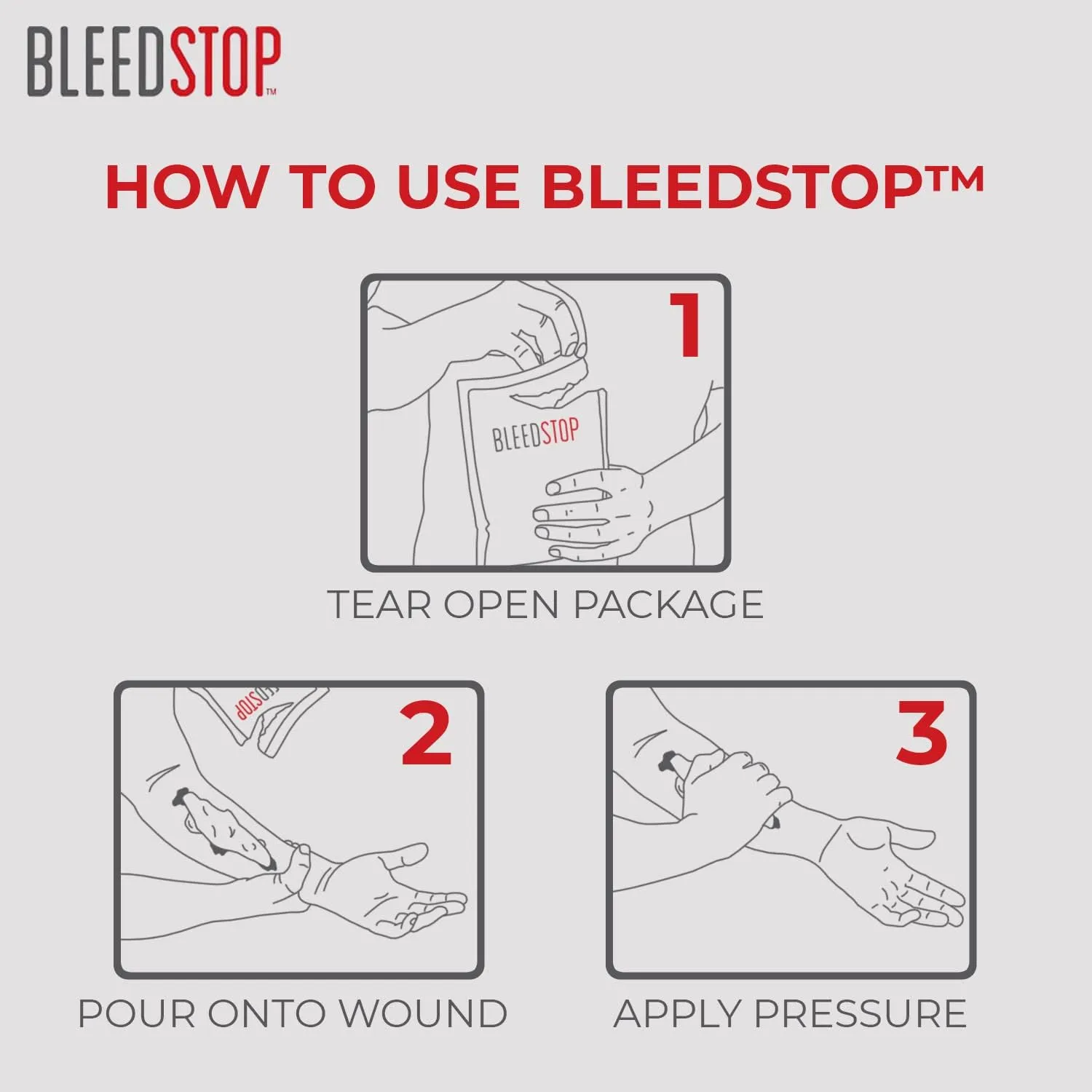 BleedStop First Aid Powder for Blood Clotting, Trauma Kit, Blood Thinner Patients, Camping Safety, and Survival Equipment for Moderate to Severe Bleeding Wounds or Nosebleeds 150 Gram