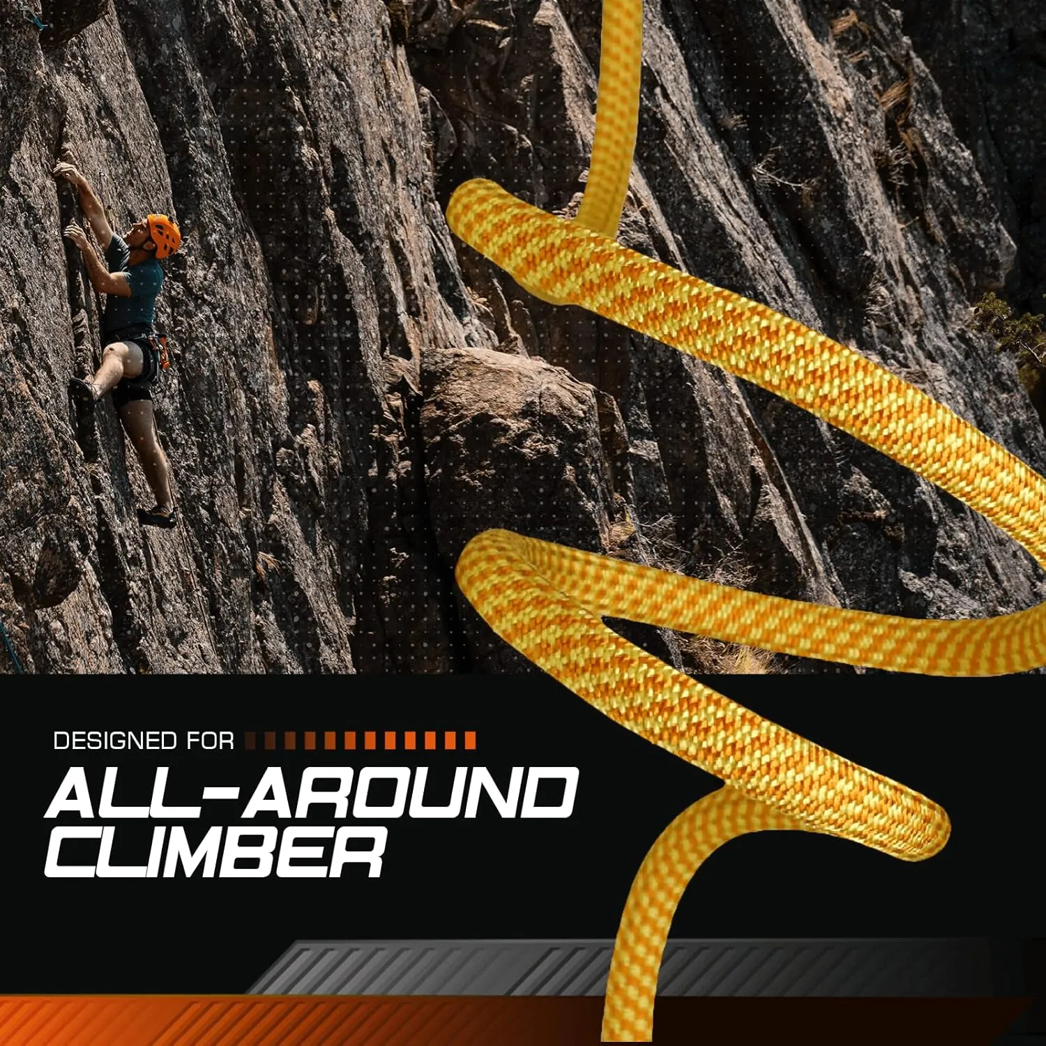 Blizzard - 9.8mm Dynamic Rock Climbing Rope (Dry Core and Sheath) UIAA Certified Heavy Duty Rope, Rope for Climbing, Sport Climbing Rope