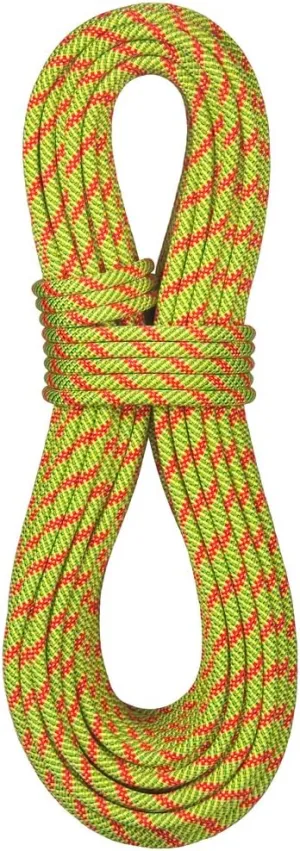 BlueWater Ropes 9.1mm Icon Double Dry Dynamic Single Rope (Sprout/Red Orange, 80M)