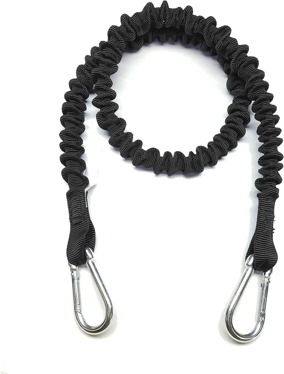 BOAT LINES & DOCK TIES - Boat Dock Tie Bungee Cords, 48" Hooked Ends, UV Protected Bungee Cords - Set of 2 - Made in USA (Black)
