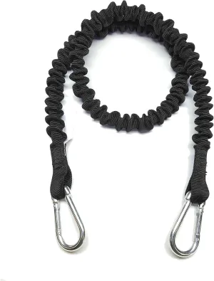 BOAT LINES & DOCK TIES - Boat Dock Tie Bungee Cords, 48" Hooked Ends, UV Protected Bungee Cords - Set of 2 - Made in USA (Black)