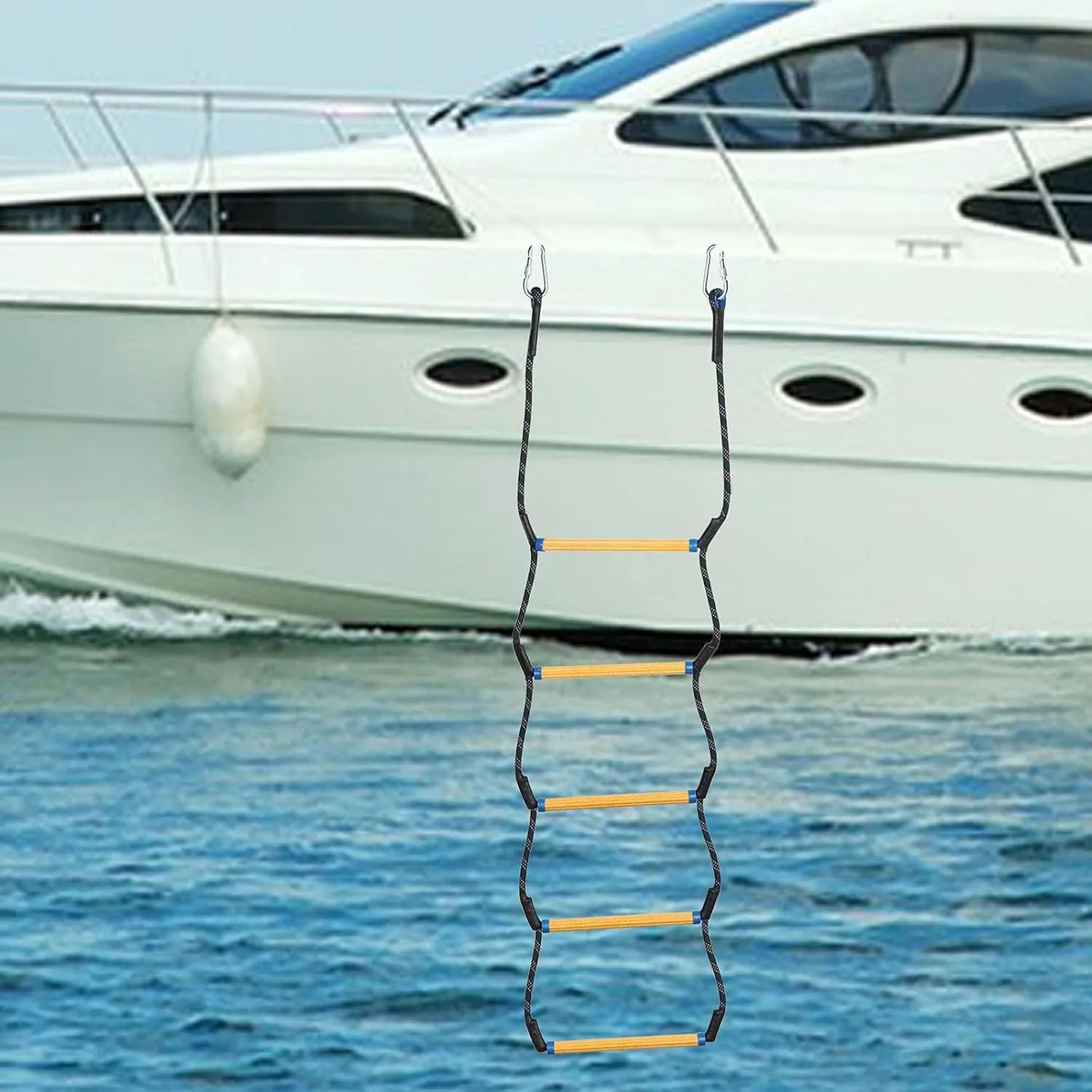 Boat Rope Ladder,Marine Rope Ladder,Heavy Duty Portable Swim Ladder,Outdoor Climbing Rope Ladder,for Inflatable Boat Kayaking