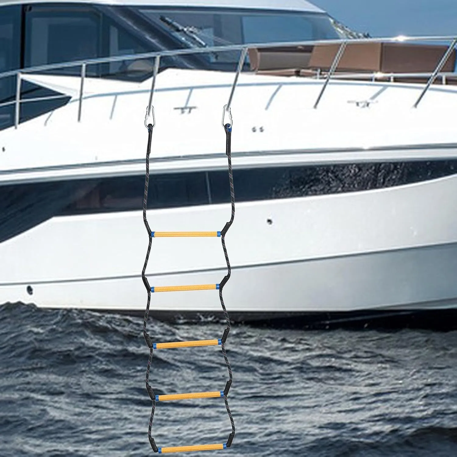 Boat Rope Ladder,Marine Rope Ladder,Heavy Duty Portable Swim Ladder,Outdoor Climbing Rope Ladder,for Inflatable Boat Kayaking