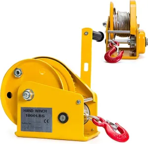 Boat Trailer Winch, Heavy Duty Hand Winch, Pulling Lifting Loading Tool for Boat Trailers Trucks Pickups Caravan, High Temperature Quenched