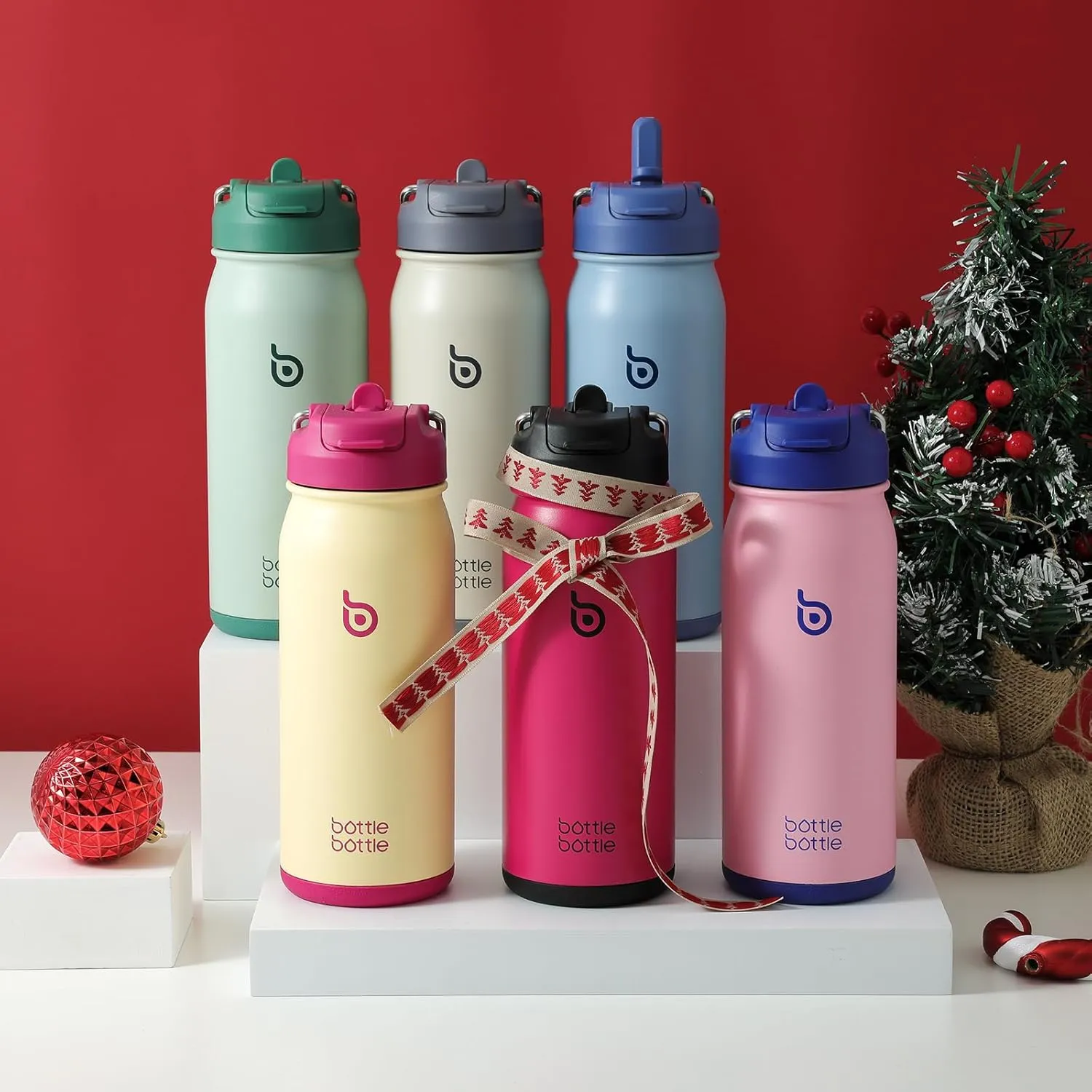 BOTTLE BOTTLE 16 oz sports water bottle stainless steel insulated kids water bottle with straw and pills holder for gifts and school (purple)