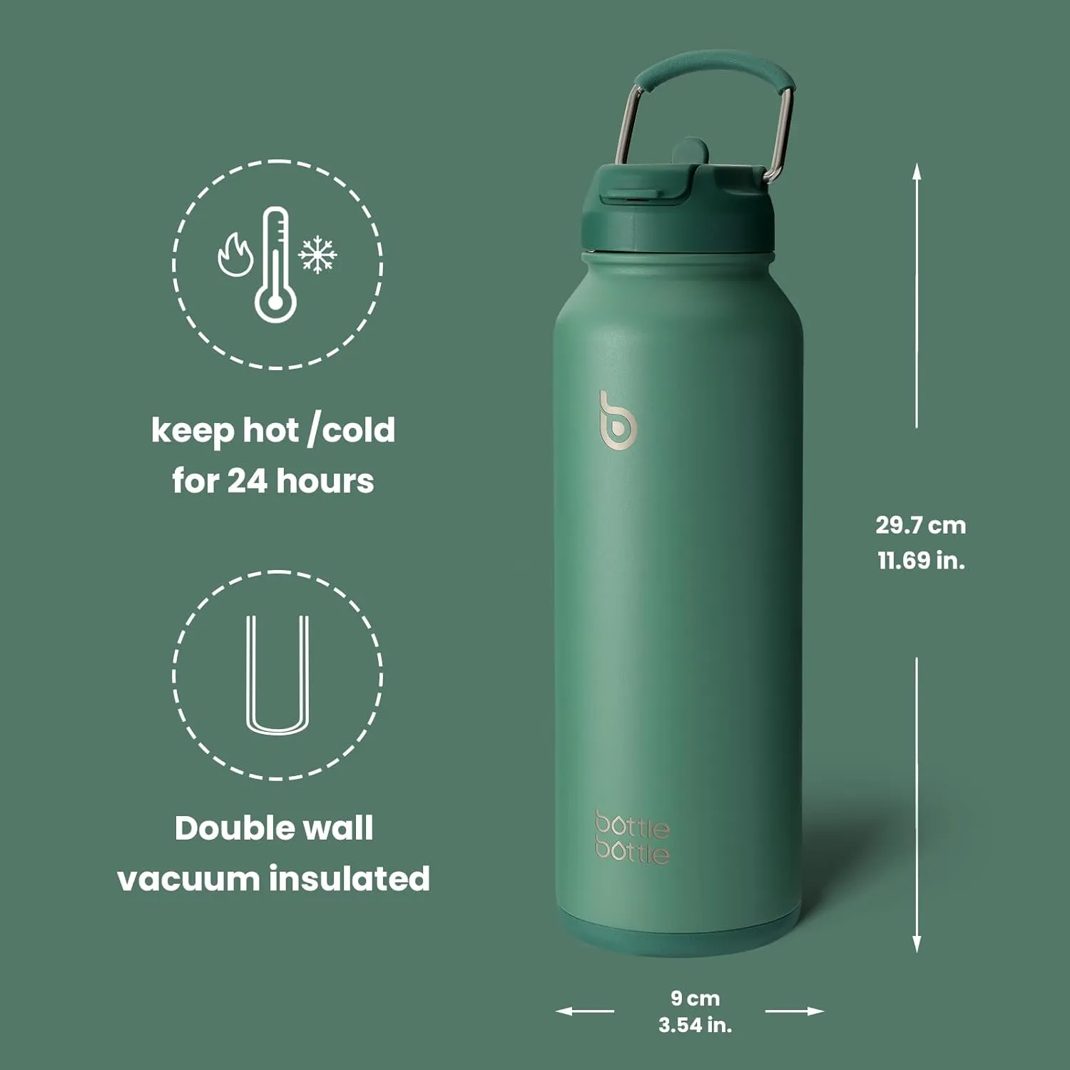 BOTTLE BOTTLE 40 oz sports water bottle stainless steel insulated water bottle with straw and pills holder