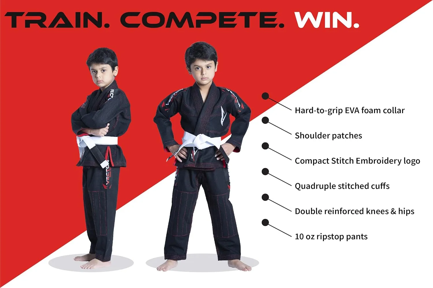 Brazilian BJJ Gi Jiu Jitsu Gi for Child Kids Gi Uniform Durable Pant & Jacket 100% Cotton with Free Belt