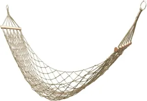 Breathable Mesh Cotton Rope Double Hammock for Indoor & Outdoor Use, Seaside Camping, Load-Bearing 330lbs, Comfortable & Hammock for Relaxation