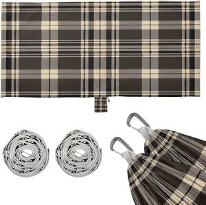 Brown Buffalo Plaid Camping Hammock, 330 lbs with 2 Tree Straps, Carry Bag, Single Portable Hammock for Outdoor/Indoor, Hiking, Beach, Backpacking, Travel