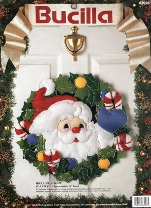 Bucilla - Holly Jolly Santa - Felt Wreath Kit 83028