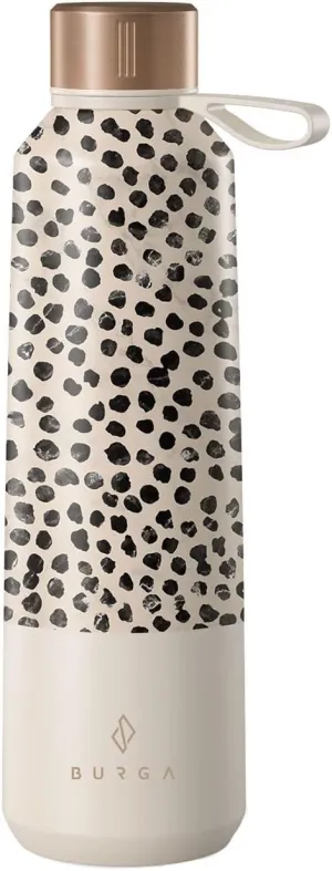 BURGA Insulated Water Bottle (17oz) – Stylish Stainless Steel Water Bottles – Durable Metal Water Bottle Stays Hot or Cold – Anti-Slip, Leak-Proof Reusable Water Bottle – Almond Latte Water Bottle