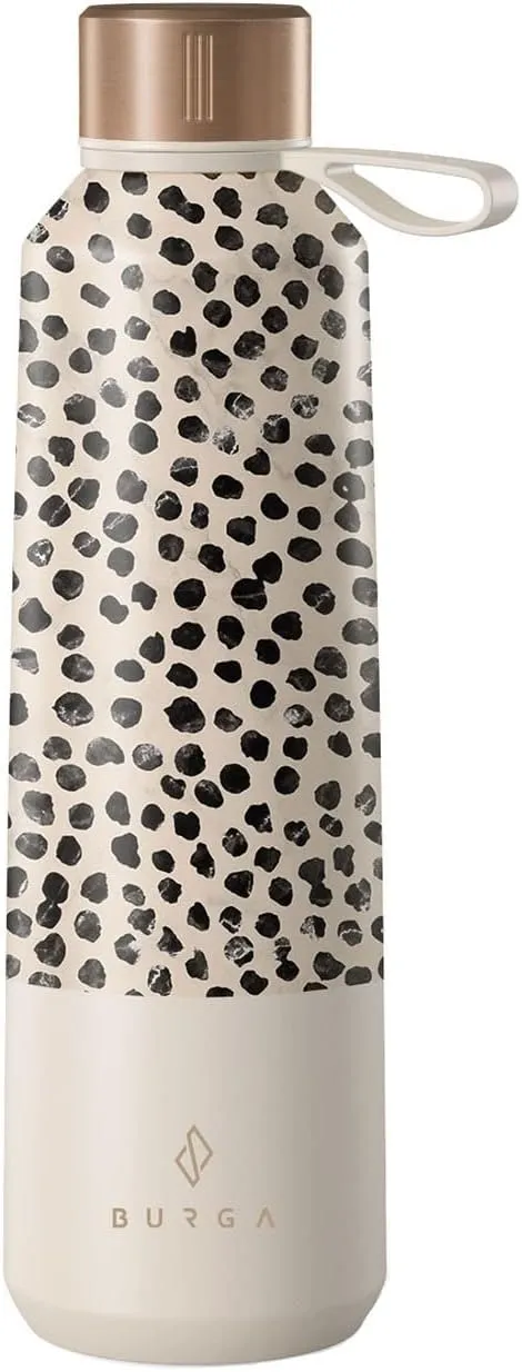 BURGA Insulated Water Bottle (17oz) – Stylish Stainless Steel Water Bottles – Durable Metal Water Bottle Stays Hot or Cold – Anti-Slip, Leak-Proof Reusable Water Bottle – Almond Latte Water Bottle