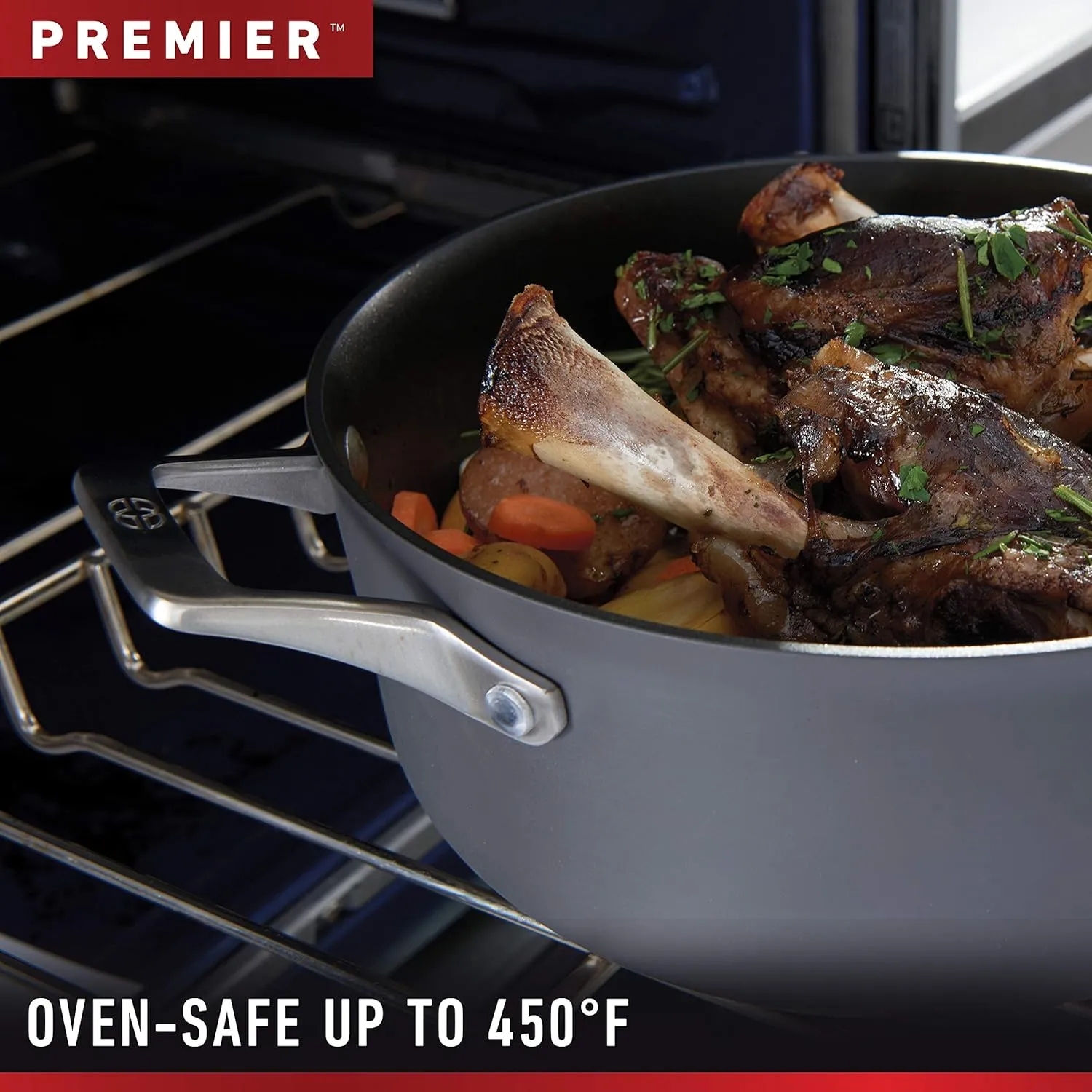 Calphalon Premier Hard-Anodized Nonstick Cookware Set, 8-Piece, Metal Utensil Safe, PFOA-Free