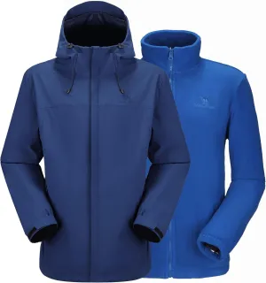 CAMEL CROWN Men's Winter Ski Jacket 3 in 1 Mountain Snow Waterproof Coat Warm Snowboard Jacket with Hooded