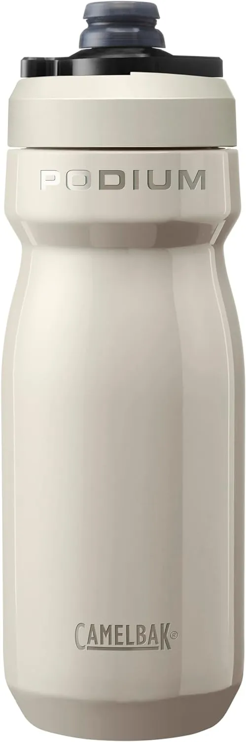 CamelBak Podium Steel Insulated Stainless Steel Bike Water Bottle – for Cycling, Fitness & Sports- Fits Most Bike Cages, 18oz - Stone