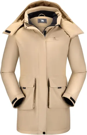 CAMELSPORTS Women's Waterproof Ski Jacket Warm Winter Coat Hooded Outdoor Windbreaker Mountain Snowboarding Jacket