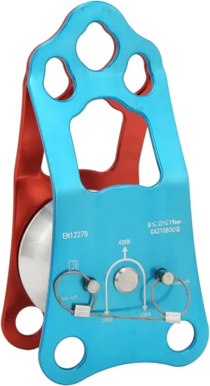 Camnal 40KN Rock Climbing Pulley Fixed Side Single Sheave Pulley for High Altitude Traverse and Hauling Gear, Ideal Outdoor Survival Tool, Hauling Pulley for Climbing Enthusiasts
