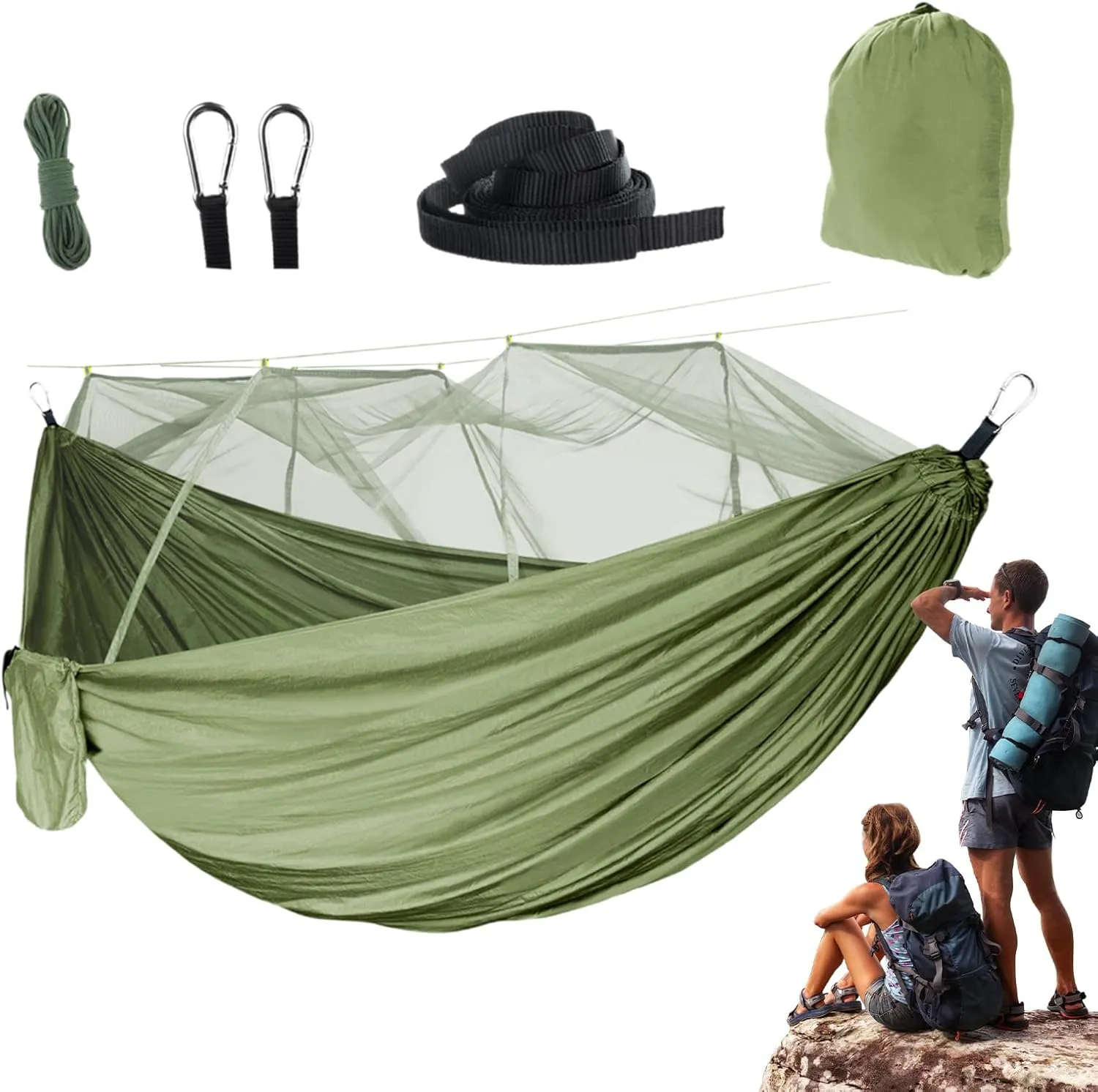 Camp Hammock | Sturdy Outdoor Camping Hammock Net,Breathable Compact Waterproof Lightweight Camping Accessories for Backyard Hiking Travel Backpacking Survival Outside Outdoor