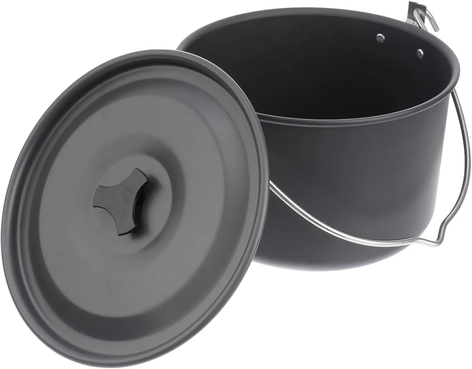 Camp Kettle Pot Set 4l Aluminum Outdoor Cookware Non-Stick Compact for Hiking and Camping
