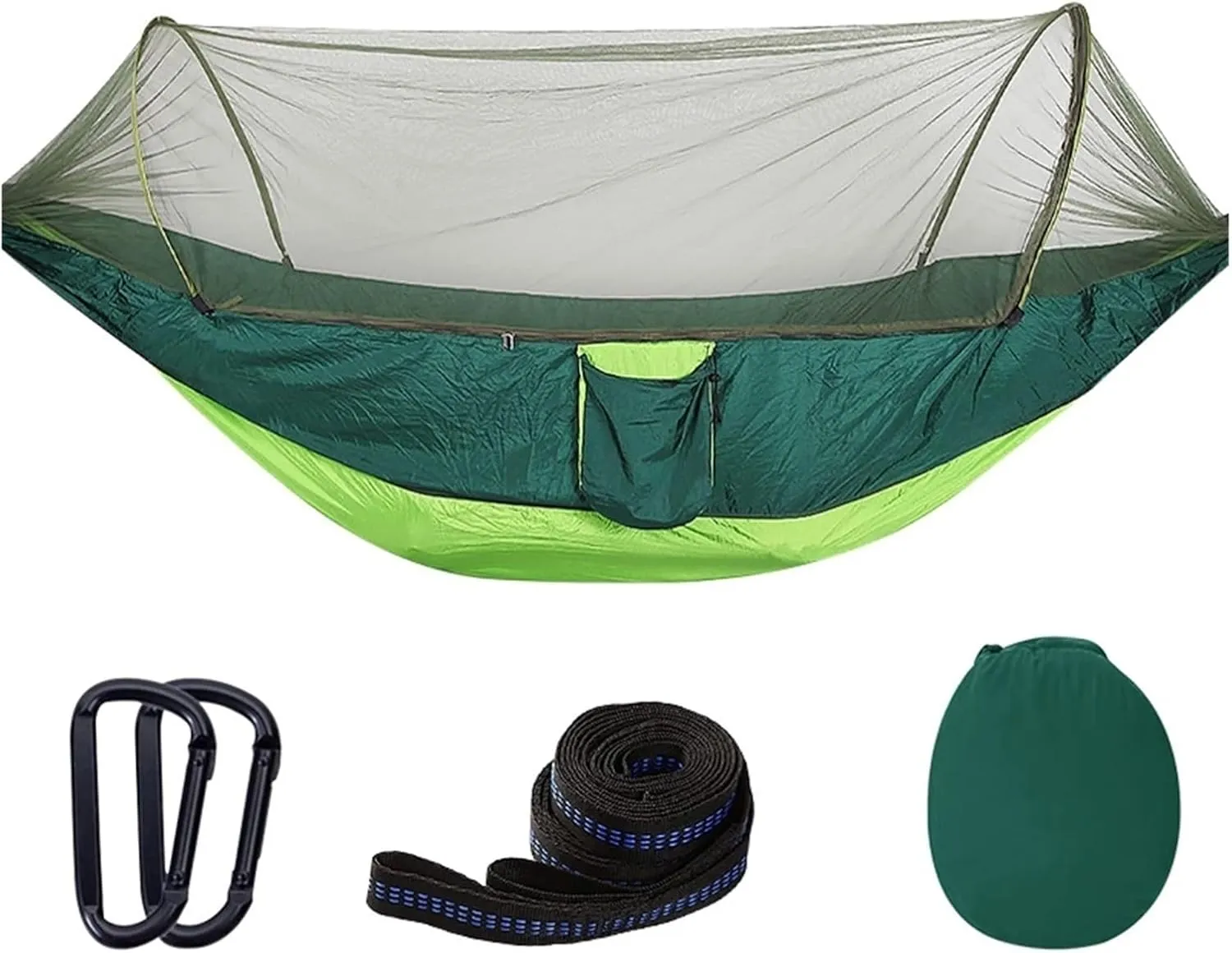 Camp Quick Open Camping Hammock with Mosquito Net Lightweight Portable Parachute Nylon Double Hammock Backpacking Survival Travel Strong, Orange