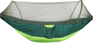 Camp Quick Open Camping Hammock with Mosquito Net Lightweight Portable Parachute Nylon Double Hammock Backpacking Survival Travel Strong