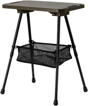 Camp Table Foldable Furniture Lightweight Aluminum Alloy Adjustable Height with Storage for Party BBQ Festival Patio Kitchen, Dark Green